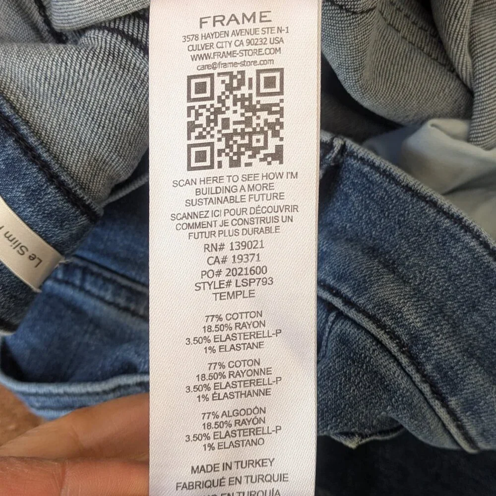 FRAME women's Le Slim Palazzo jeans size 28 blue in EUC - Picture 3 of 7